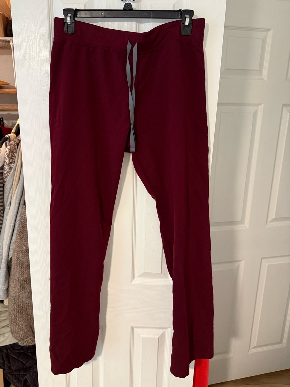 Maroon Figs bottoms with drawstring